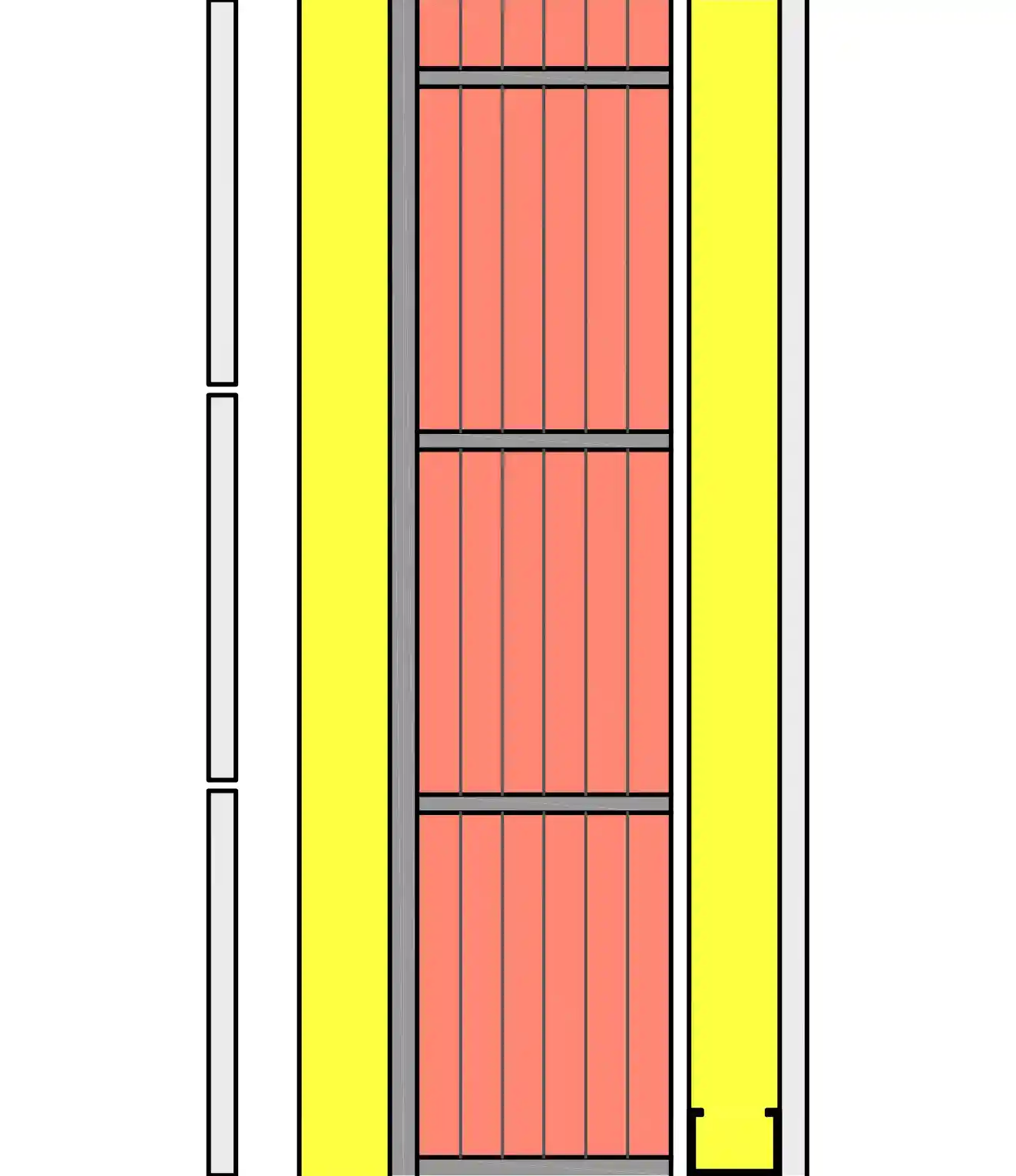 Imágen de sección de fachada ventilada con trasdosado autoportante para Termoarcilla® 14
